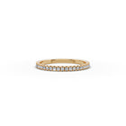 0.207 ct Round Lab Grown Diamond Prong Set Half Eternity Band in yellow gold, front view