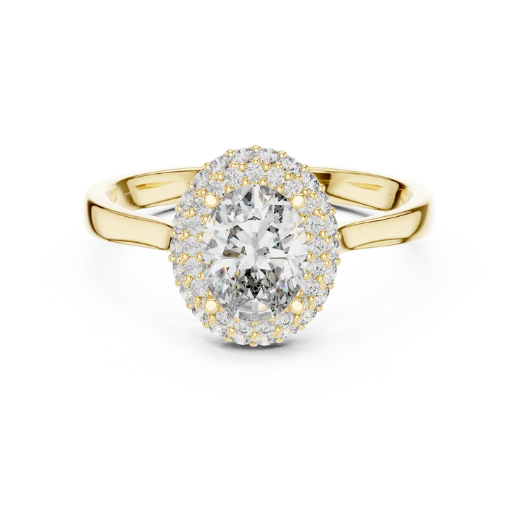 Oval Lab Grown Diamond Double Halo Engagement Ring