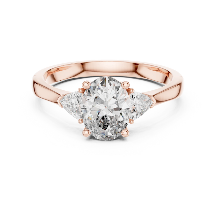 Oval Lab Grown Diamond Three Stone Engagement Ring