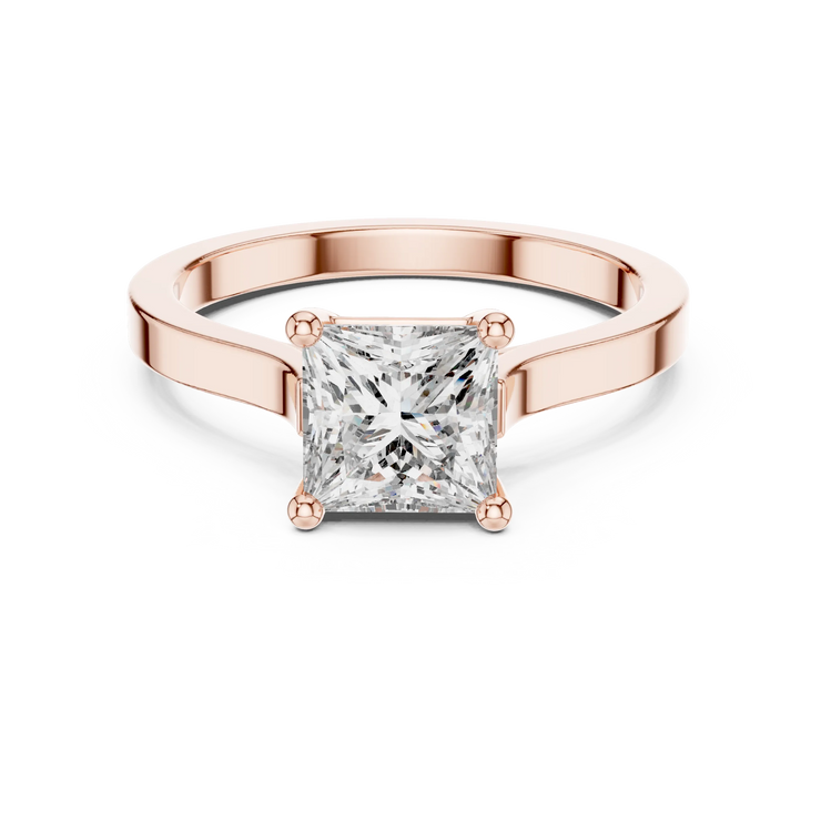Princess Lab Grown Diamond Tapered-Band Engagement Ring