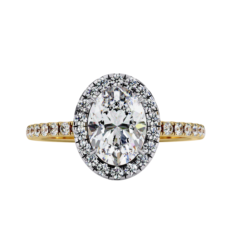 Oval Lab Grown Diamond Halo Pavé Ring