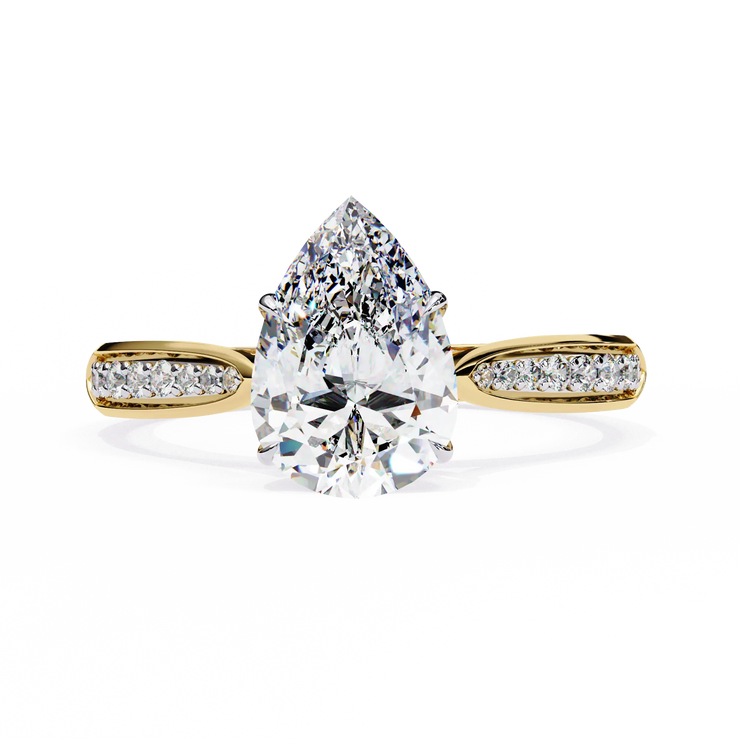 Pear Cut Lab Grown Diamond Engagement Ring