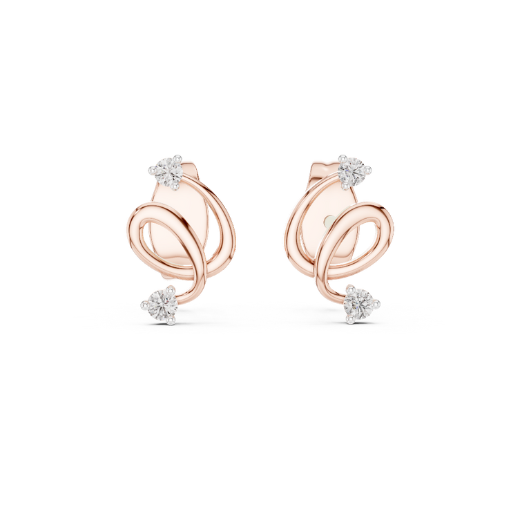Eternal Swirl Diamond Stud Earrings