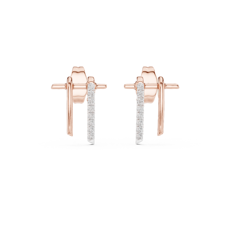 Modern Balance Lab Diamond Bar Stud Earrings