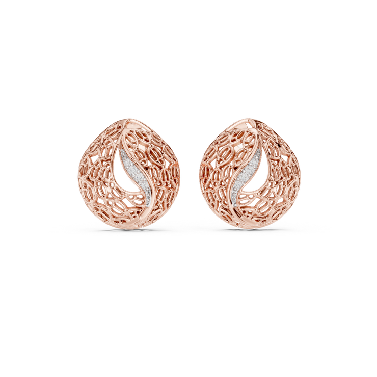 Moonlit Lace Lab Grown Diamond Stud Earrings