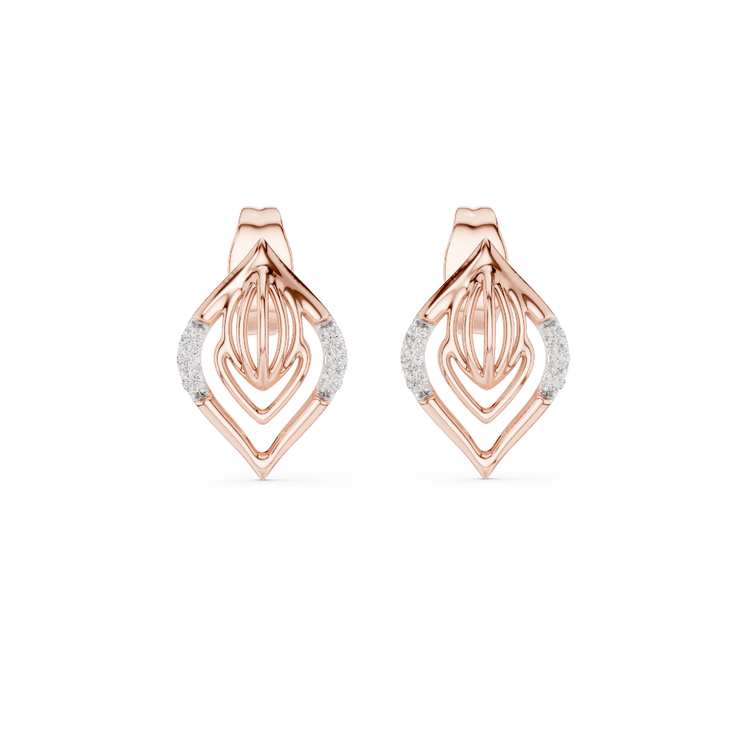 Celestial Veil Lab Grown Diamond Stud Earrings