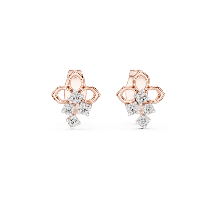 Blooming Grace Lab Grown Diamond Floral Stud Earrings