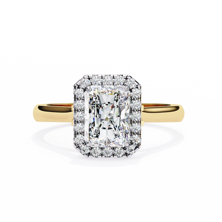 Radiant Cut Lab Grown Diamond Halo Engagement Ring (2.23 ct)