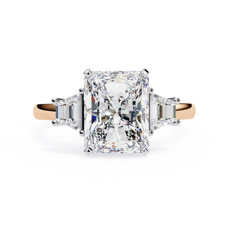 Radiant Cut Lab Grown Diamond Three-Stone Engagement Ring
