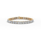 15.98 ct Round Lab Grown Diamond Tennis Bracelet in yellow gold, front view