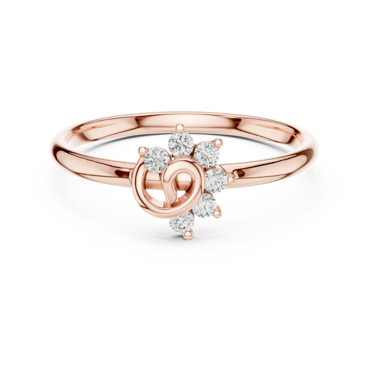 Round Lab Grown Diamond Swirl Cluster Anniversary Ring