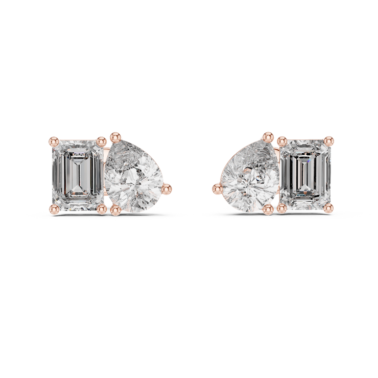 Harmony Duo Diamond Stud Earrings