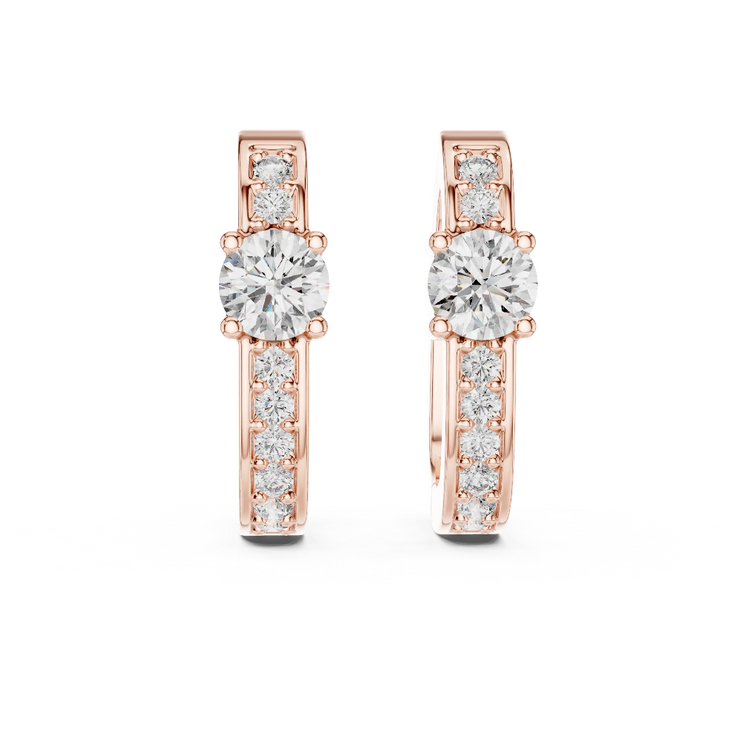 Luminous Halo Diamond Huggie Earrings