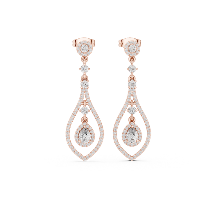 Celestial Teardrop Diamond Drop Earrings