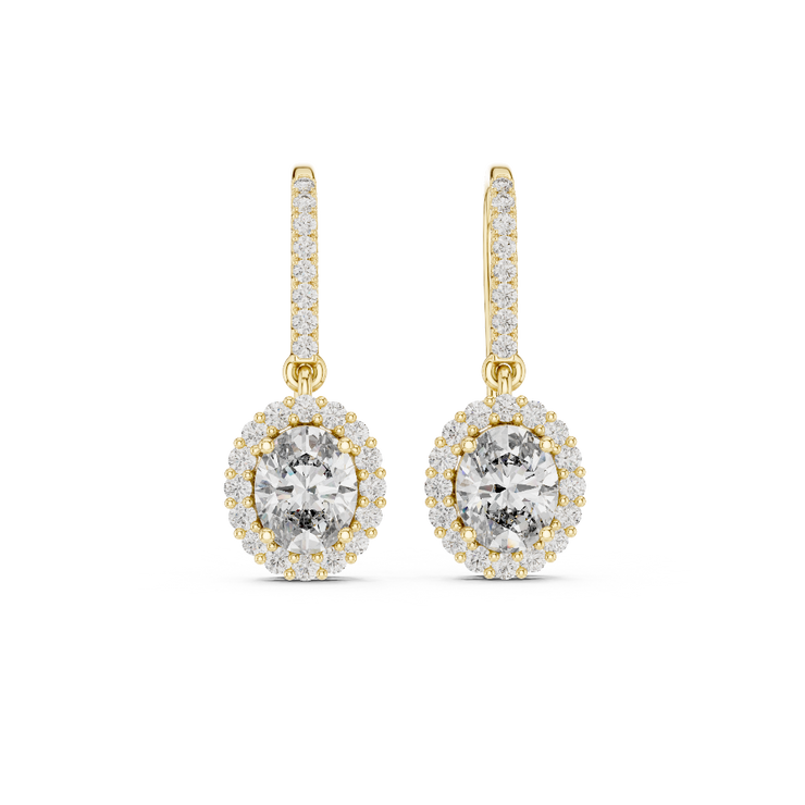 Timeless Halo Diamond Drop Earrings