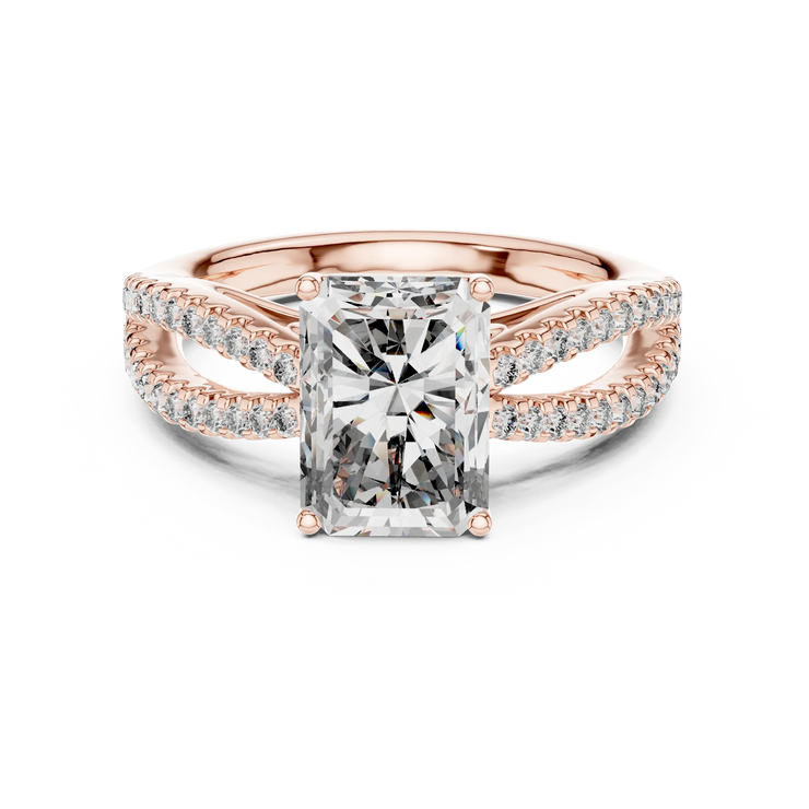 Radiant Lab Grown Diamond Pavé Split-Shank Engagement Ring