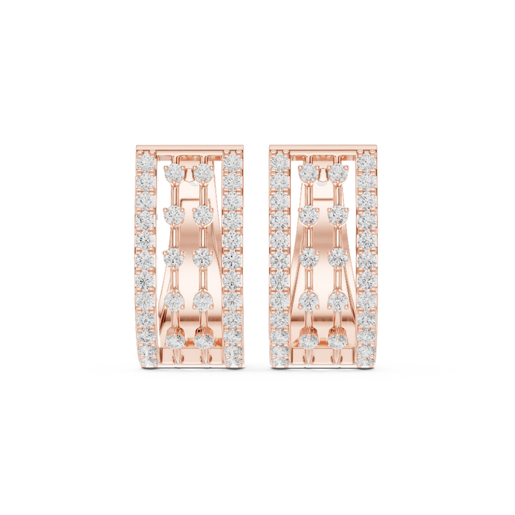 Ribboned Radiance Diamond Hoop Earrings