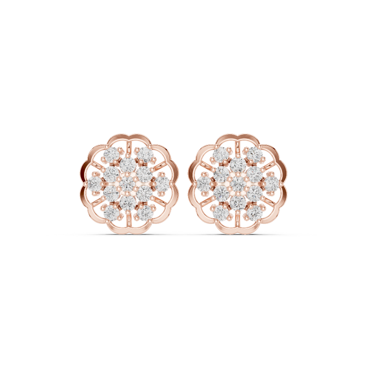 Blooming Light Diamond Stud Earrings