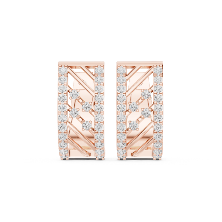 Geometric Grace Diamond Hoop Earrings