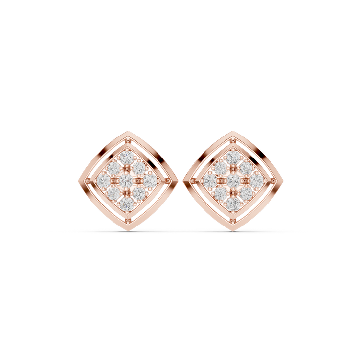 Modern Mosaic Diamond Stud Earrings