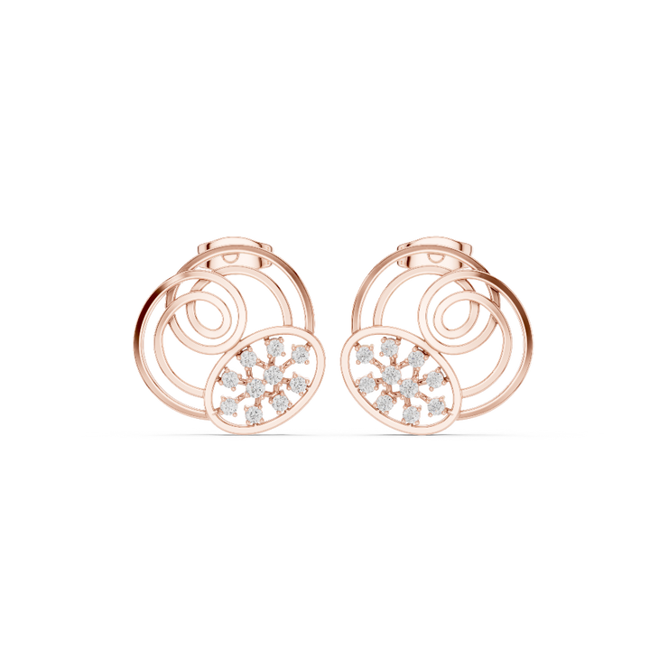 Galaxy Bloom Diamond Stud Earrings