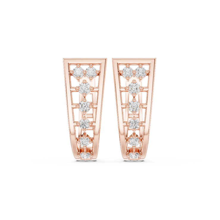 Skyline Grace Diamond Ladder Stud Earrings