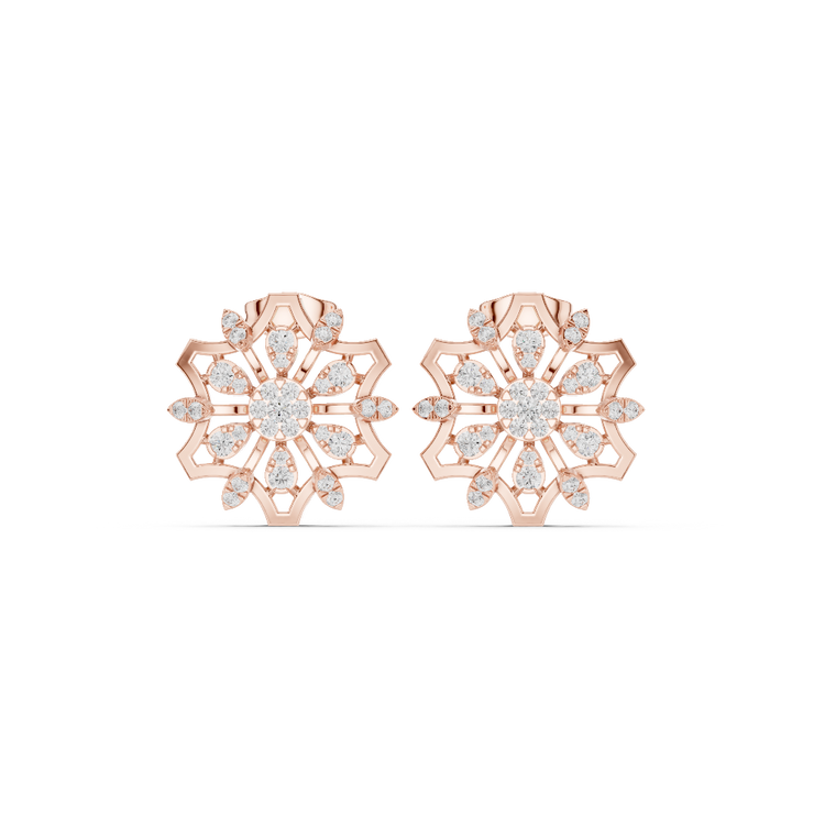 Celestial Bloom Diamond Stud Earrings