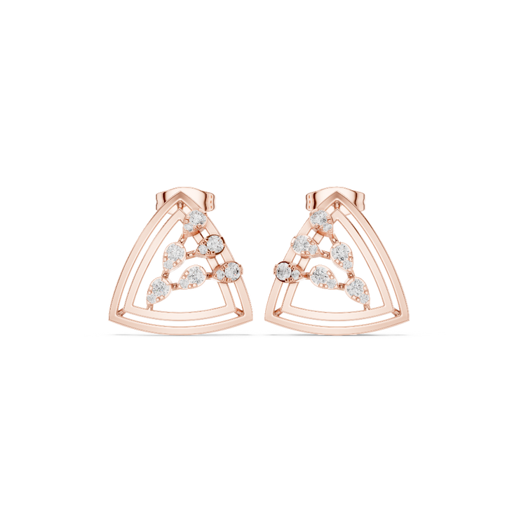 Trinity Bloom Diamond Stud Earrings