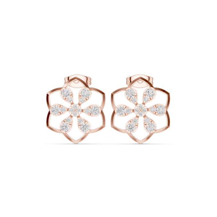 Petal Grace Diamond Stud Earrings