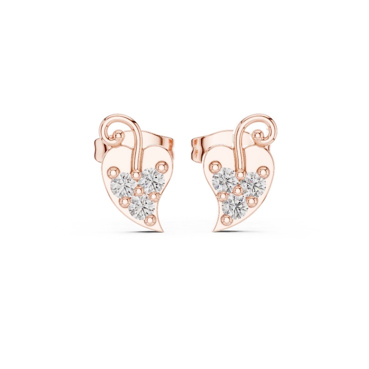 Whimsical Vine Diamond Stud Earrings