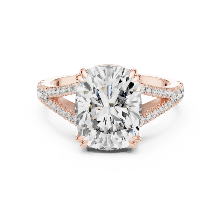 Cushion Lab Grown Diamond Split-Shank Engagement Ring