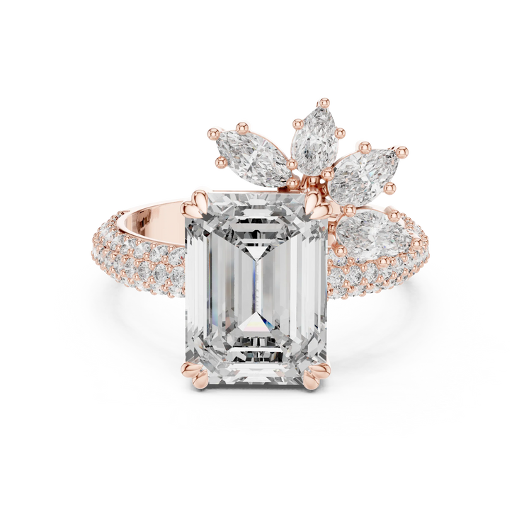 Emerald Lab Grown Diamond Pear & Marquise Engagement Ring