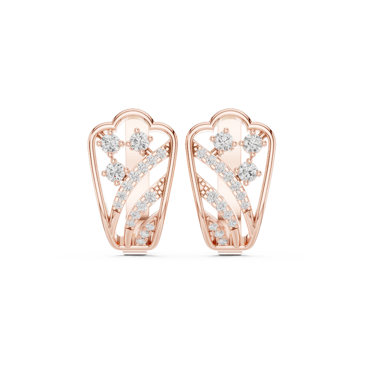 Heartline Spark Diamond Huggie Earrings
