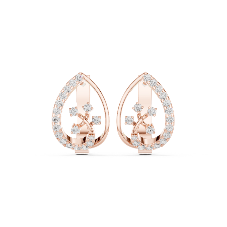 Blooming Dewdrop Diamond Hoop Earrings