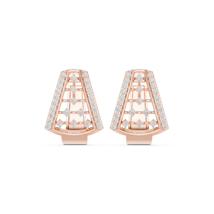 Radiant Ladder Diamond Hoop Earrings