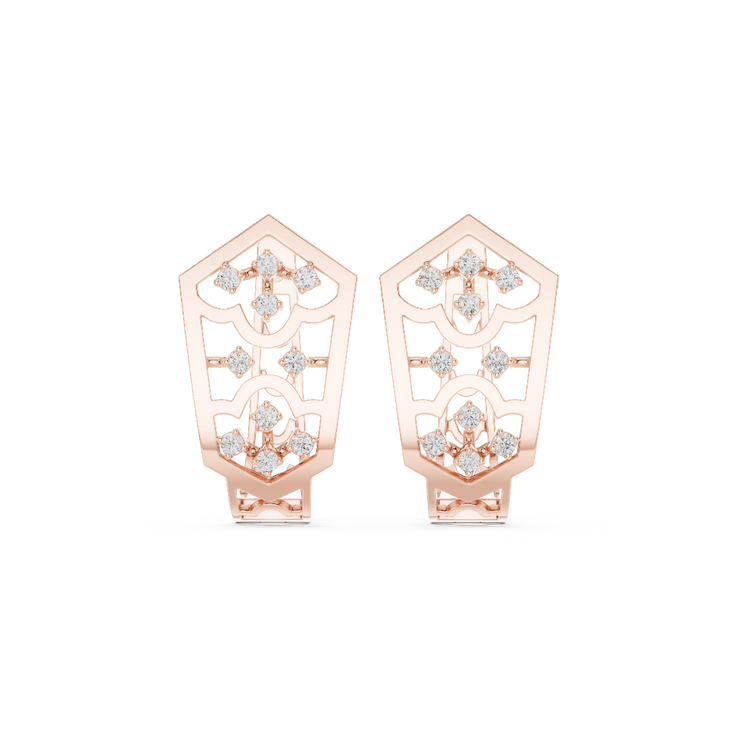 Heirloom Lace Diamond Hoop Earrings
