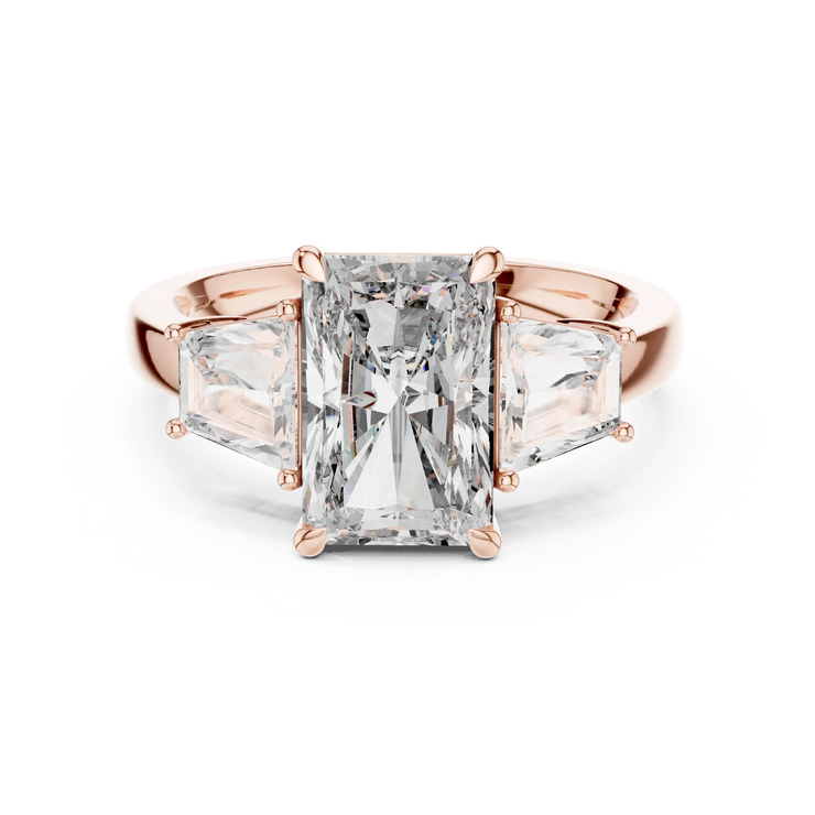 Radiant Lab Grown Diamond Trapezoid Engagement Ring