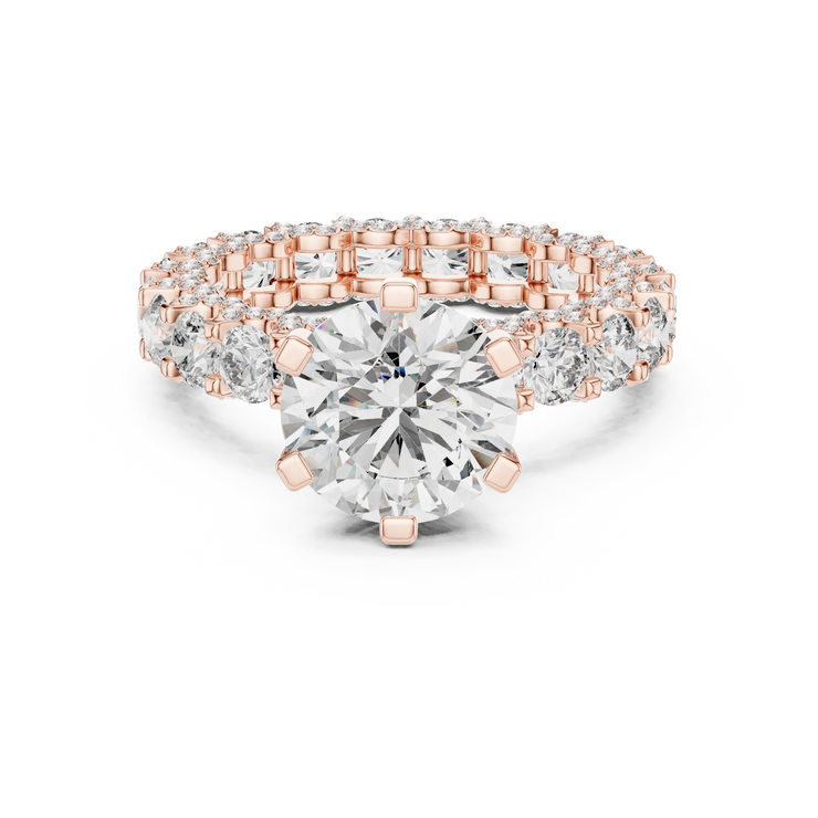 Round Lab Grown Diamond Multi-Row Engagement Ring