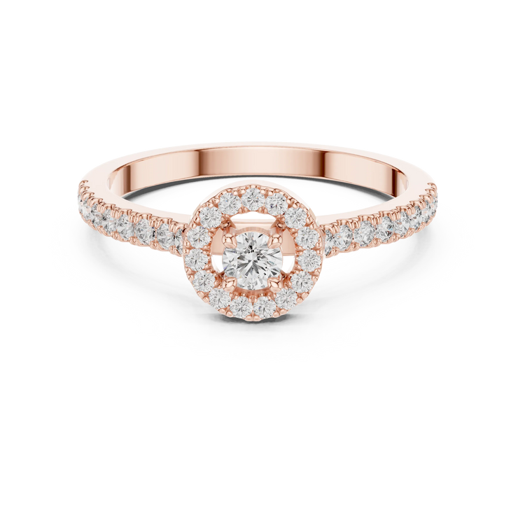 Round Lab Grown Diamond Open Halo Engagement Ring