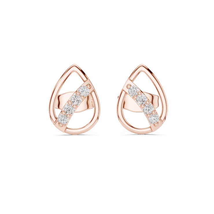 Modern Grace Diamond Teardrop Stud Earrings