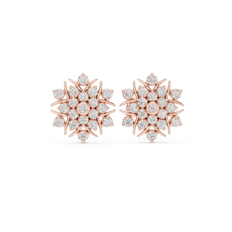 Winter Star Diamond Stud Earrings