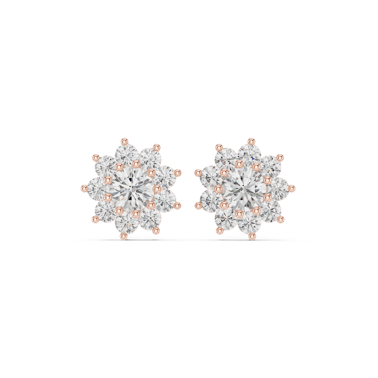 Flowerburst Diamond Stud Earrings