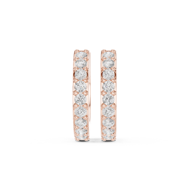 Radiant Line Diamond Huggie Earrings