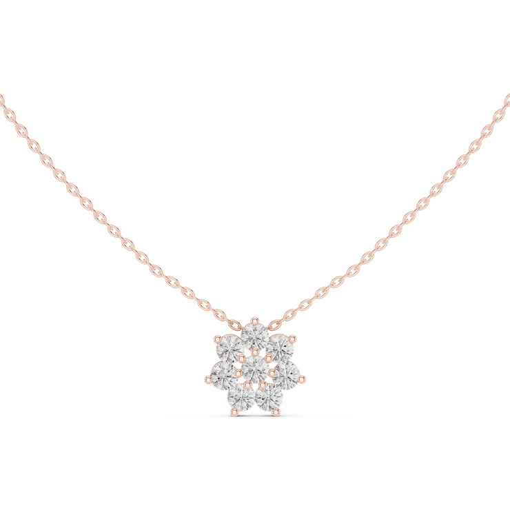 Floral Diamond Pendant (Four-Prong)