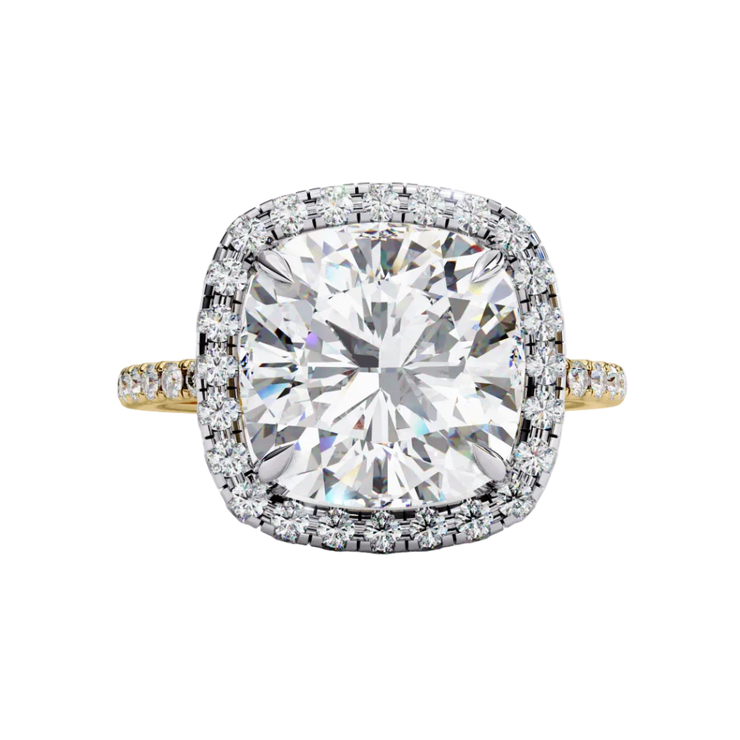 Cushion Lab Grown Diamond Double Halo Pavé Ring