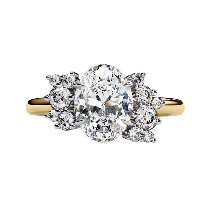 Oval Floral Cluster Ring