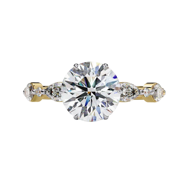 Round Diamond Nature Inspired Ring