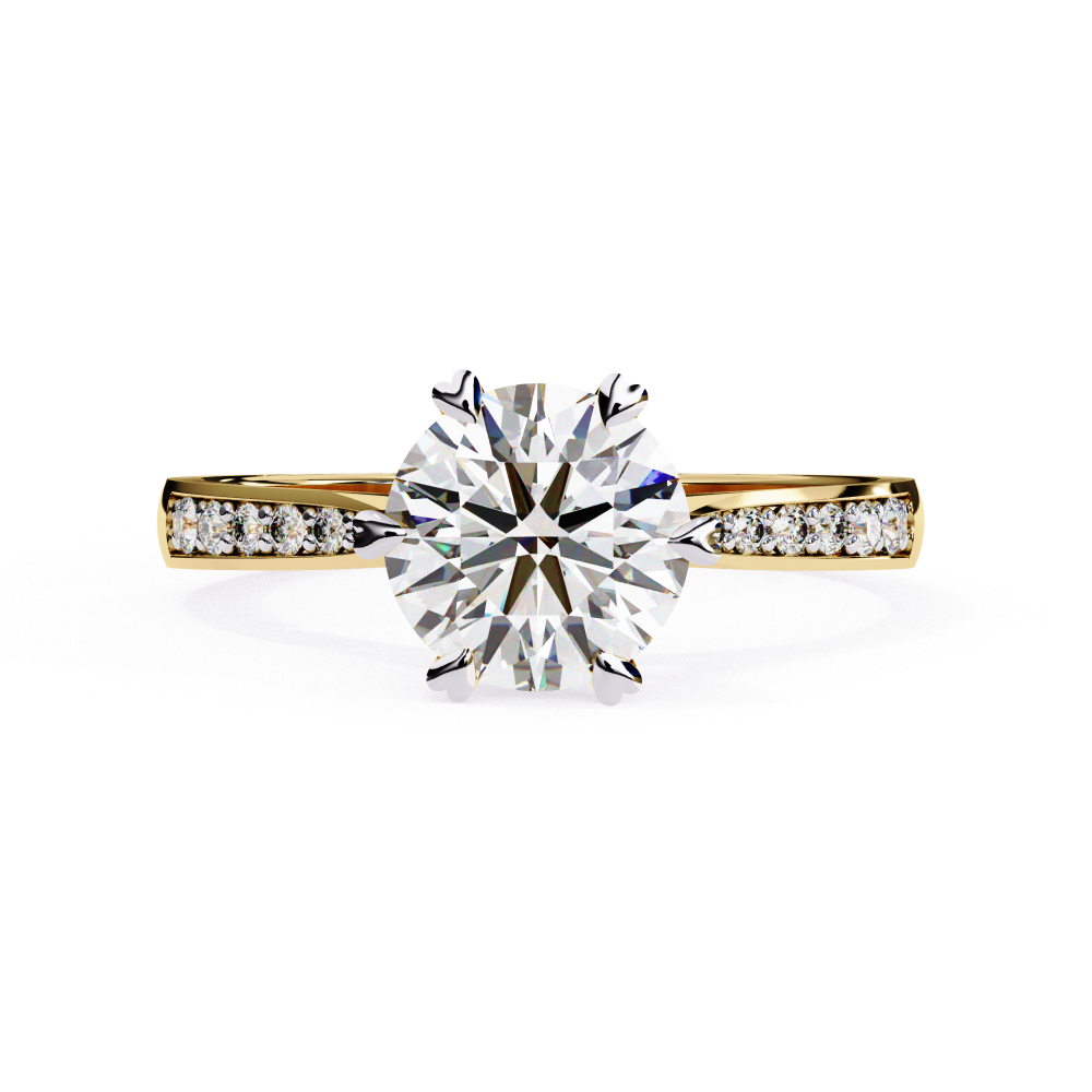 Round Diamond Pavé Engagement Ring