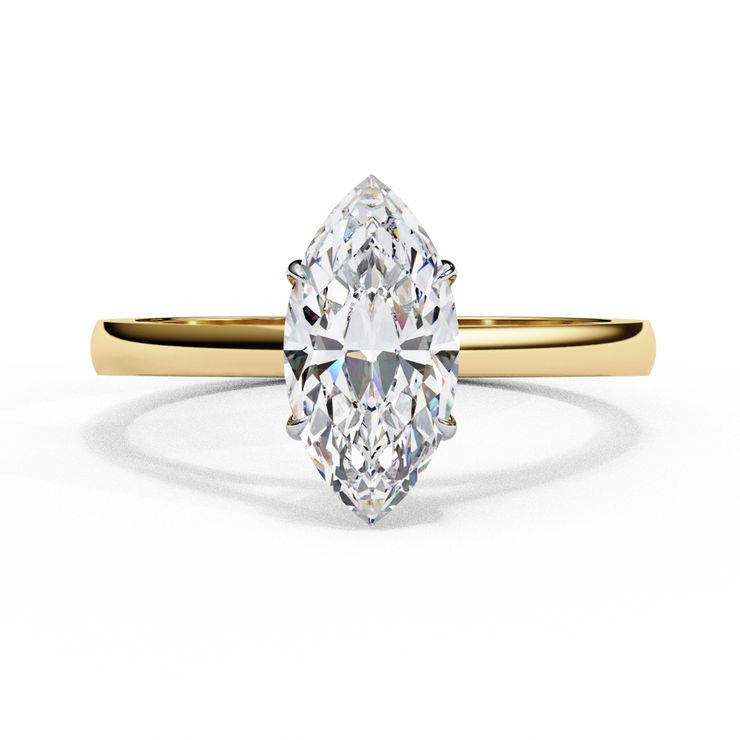 Marquise Cut Diamond Cathedral Ring