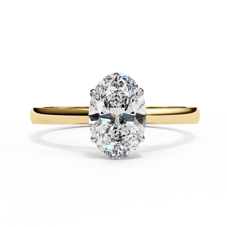 Oval Diamond Ring with Elevated Gallery